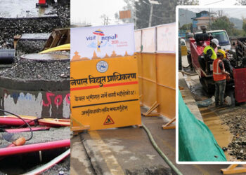 सडक विभागको नियतले गर्दा विद्युतीय तार भूमिगत कार्य रोकियो