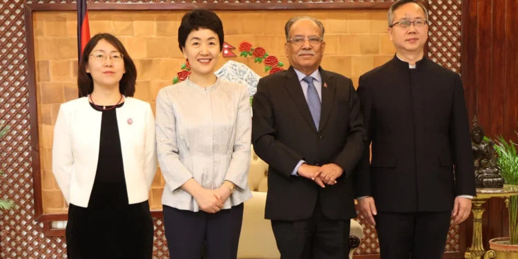 प्रधानमन्त्रीसँग चिनियाँ उपमन्त्रीको शिष्टाचार भेट