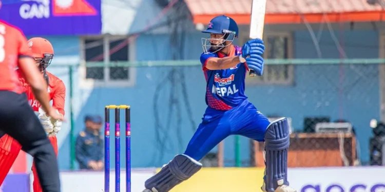 क्यानडाविरुद्ध नेपालको ४० ओभरमा ६ विकेट गुमाएर १७५ रन